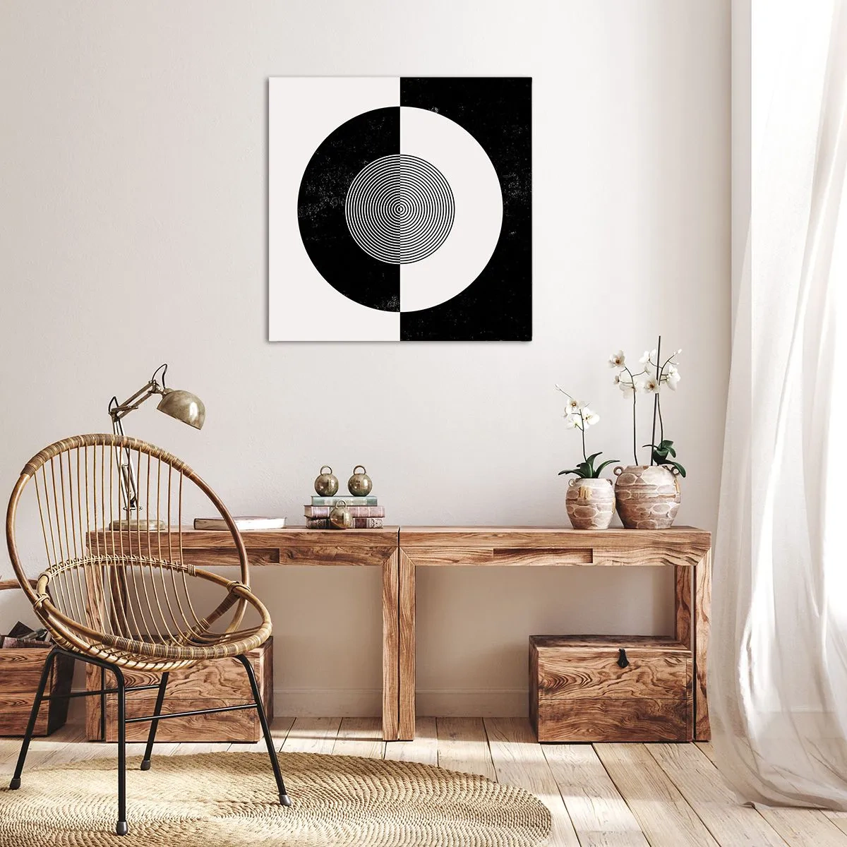 Impression sur toile - Image sur toile - Harmonie de noir et blanc - 30x30 cm