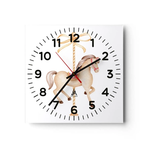 Horloge murale - Pendule murale - Un trot gracieux - 30x30 cm