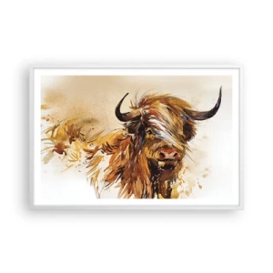 Affiche dans un cadre blanc - Poster - Fierté du chasseur - 91x61 cm