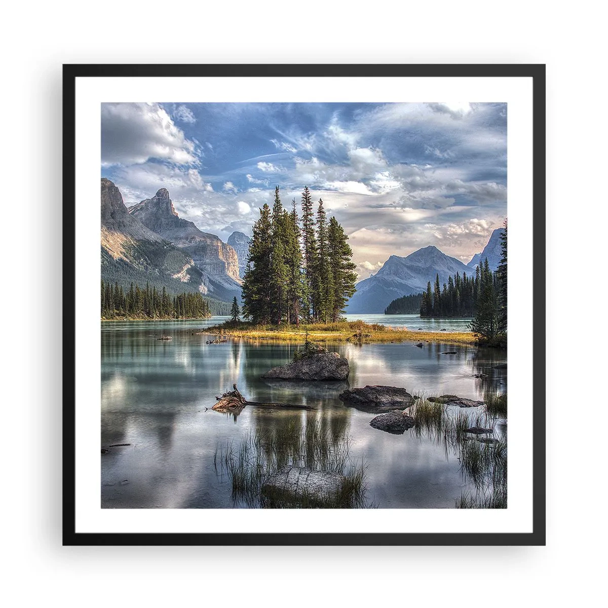 Affiche dans un cadre noir - Poster - Sous les grandes eaux claires - 60x60 cm