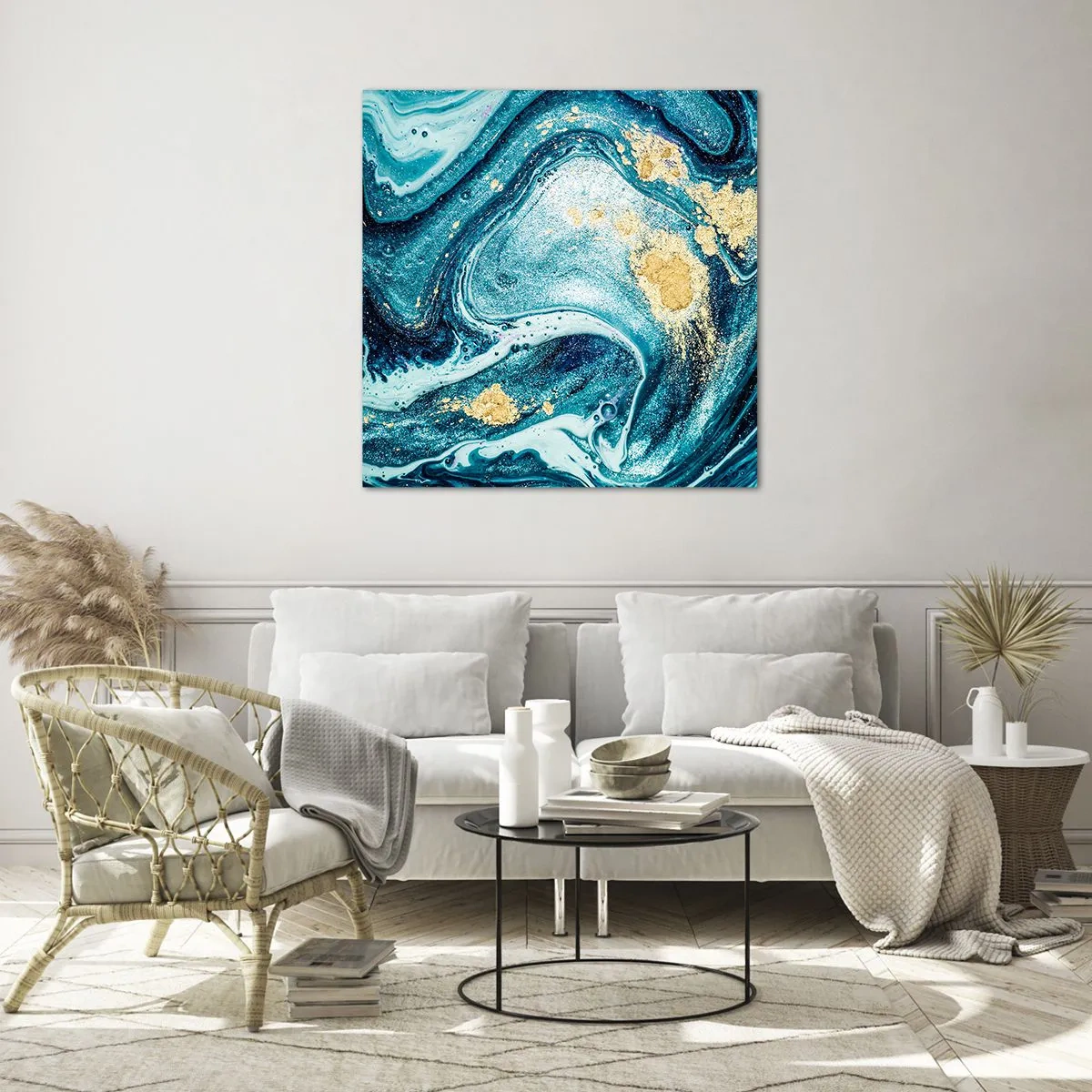 Impression sur verre - Image sur verre - Vortex bleu - 50x50 cm