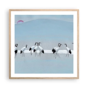 Affiche dans un chêne clair - Poster - Après une chaude journée - 60x60 cm