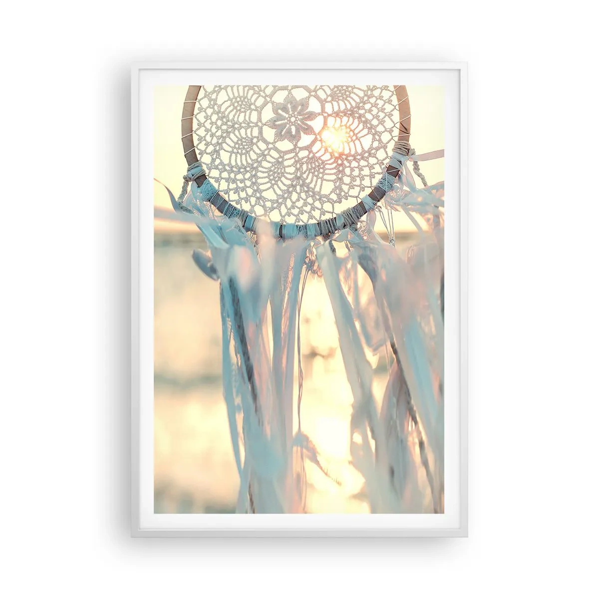 Affiche dans un cadre blanc - Poster - Totem en dentelle - 70x100 cm