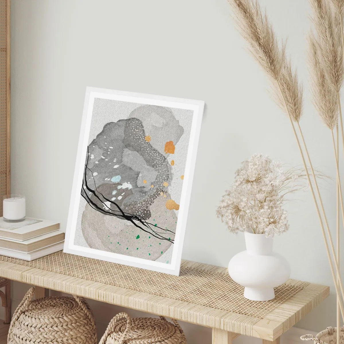 Affiche dans un cadre blanc - Poster - Composition organique - 50x70 cm