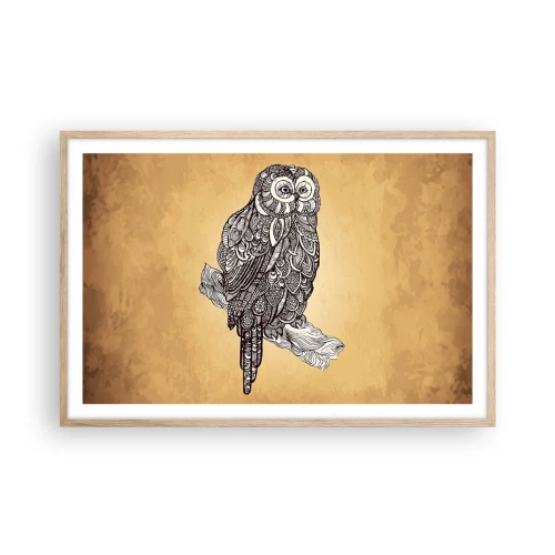 Affiche dans un chêne clair - Poster - Ornements complexes de sagesse - 91x61 cm