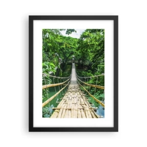 Affiche dans un cadre noir - Poster - Pont de singe en pleine nature - 30x40 cm