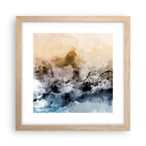 Affiche dans un chêne clair - Poster - Noyé dans un nuage de brouillard - 30x30 cm