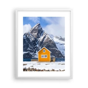 Affiche dans un cadre blanc - Poster - Vacances scandinaves - 40x50 cm