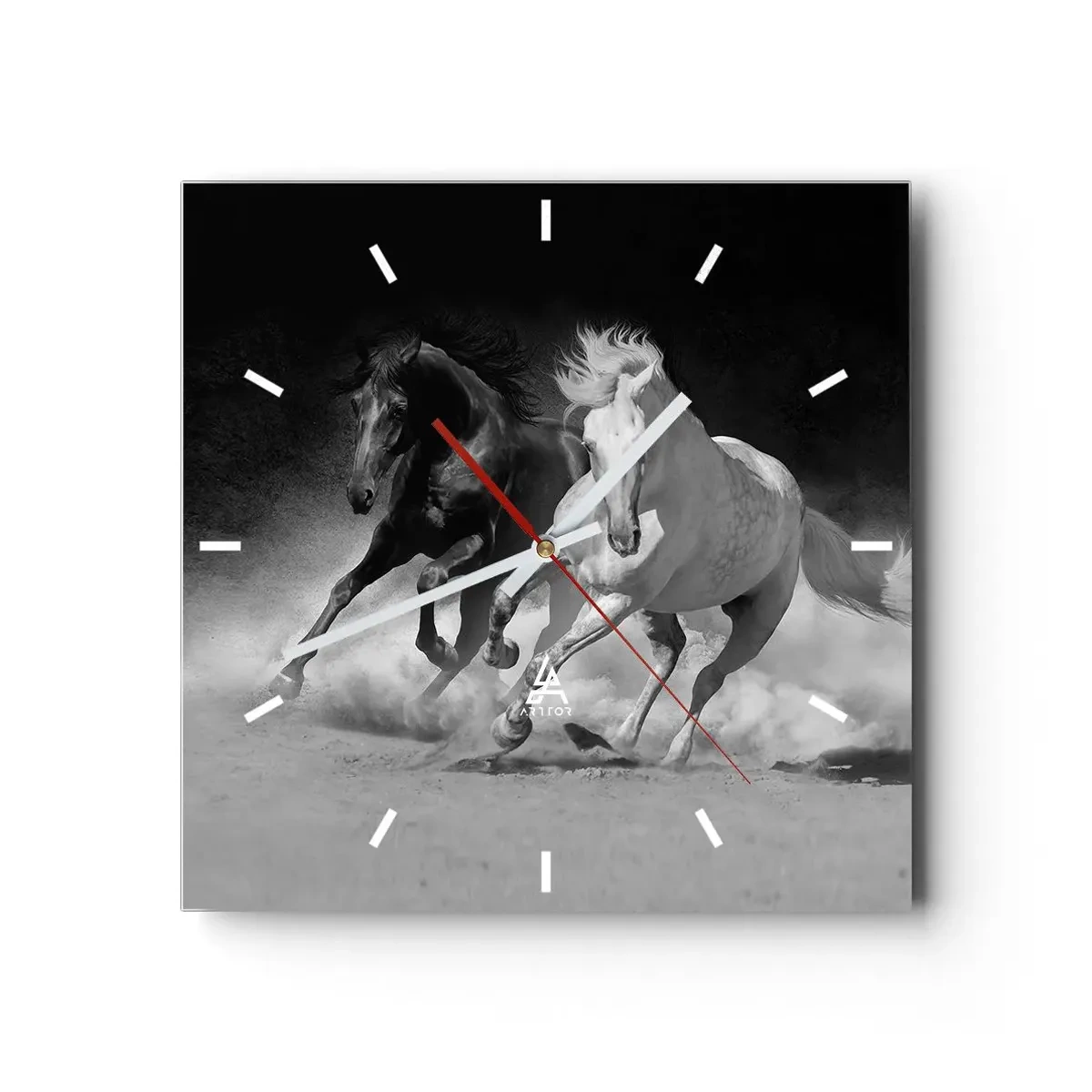 Horloge murale - Pendule murale - Galop de la liberté - 40x40 cm