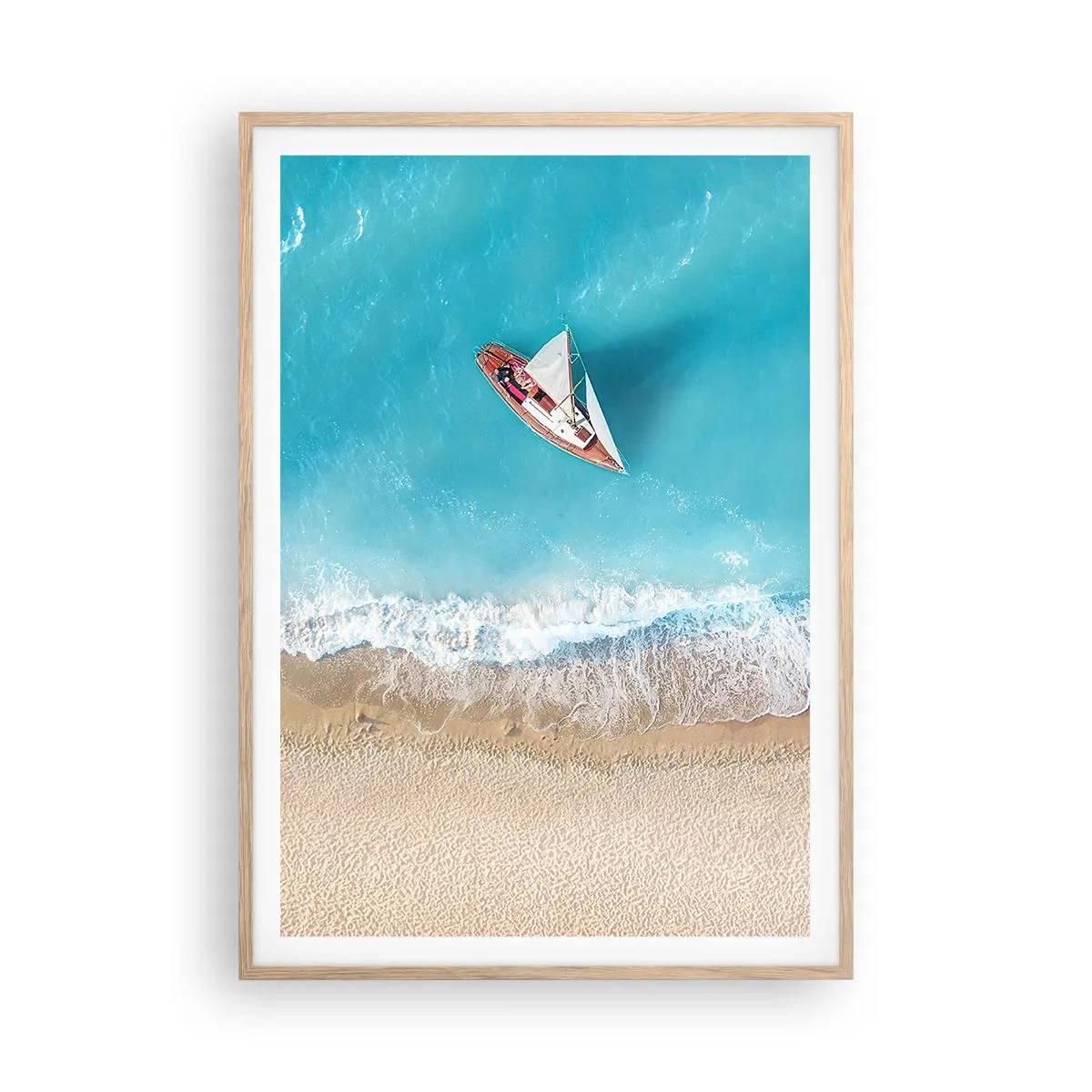 Affiche dans un chêne clair - Poster - A la frontière de l'azur et de l'or - 70x100 cm