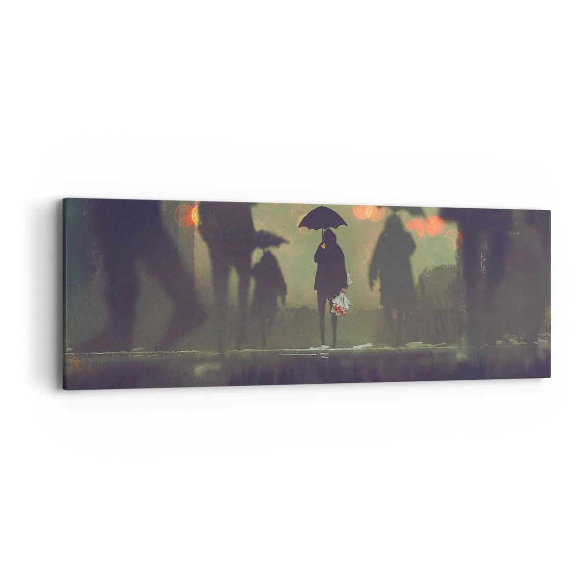 Impression sur toile - Image sur toile - Du point de vue d'une goutte de pluie - 90x30 cm