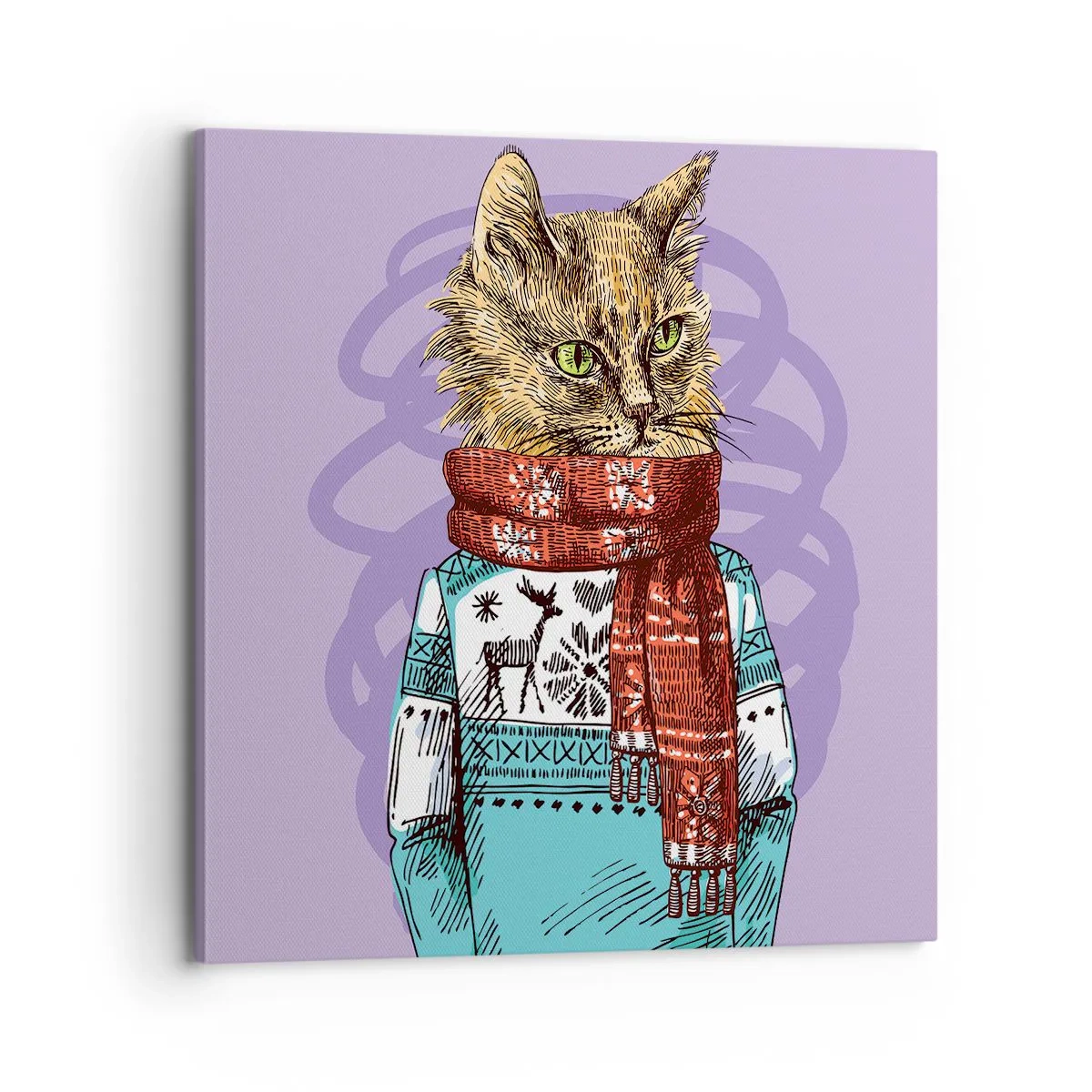 Impression sur toile - Image sur toile - Le chat, pas uniquement dans les chaussures - 70x70 cm