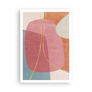 Affiche - Poster - Composition pastel au fil d'or - 70x100 cm