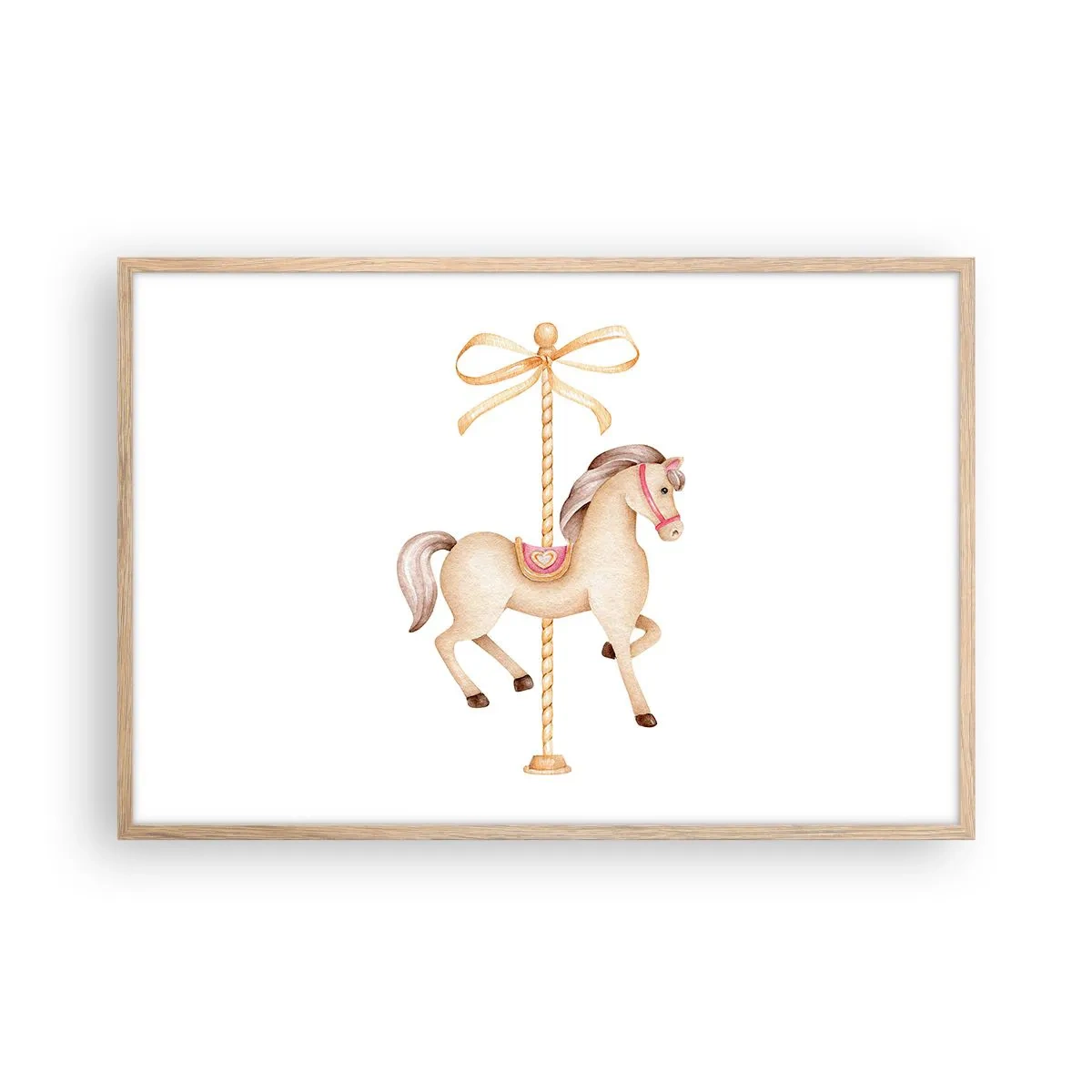 Affiche dans un chêne clair - Poster - Un trot gracieux - 91x61 cm