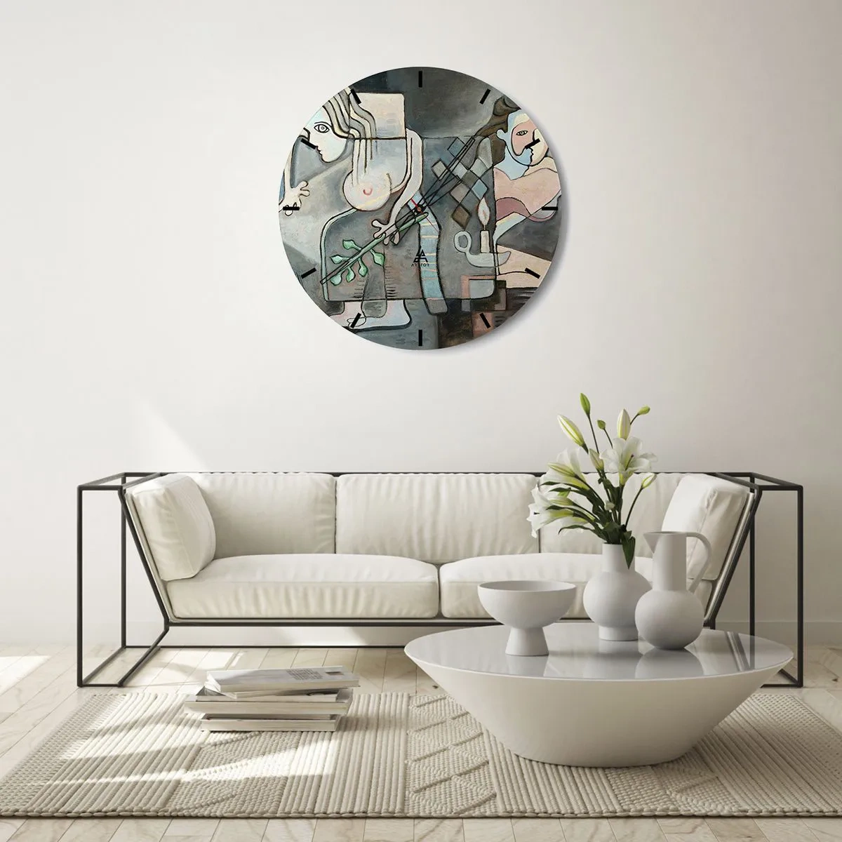 Horloge murale - Pendule murale - Mosaïque d'esprit et de matière - 30x30 cm