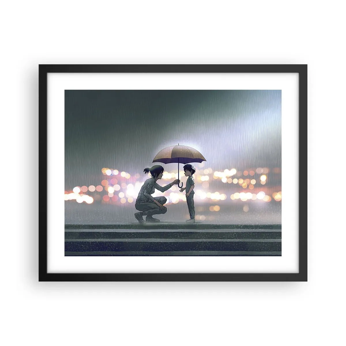 Affiche dans un cadre noir - Poster - Et maintenant, tout va bien - 50x40 cm