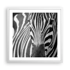 Affiche dans un cadre blanc - Poster - Le monde est noir et blanc - 50x50 cm