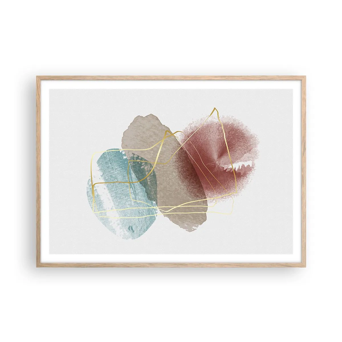 Affiche dans un chêne clair - Poster - Coraux de l'espace - 100x70 cm