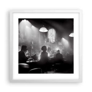 Affiche dans un cadre blanc - Poster - Dans une ambiance jazz - 40x40 cm