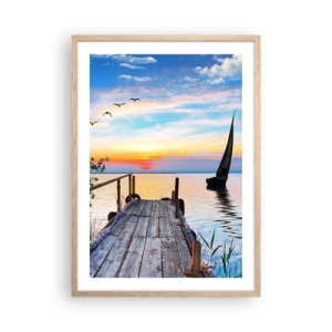 Affiche dans un chêne clair - Poster - Bonsoir! - 50x70 cm
