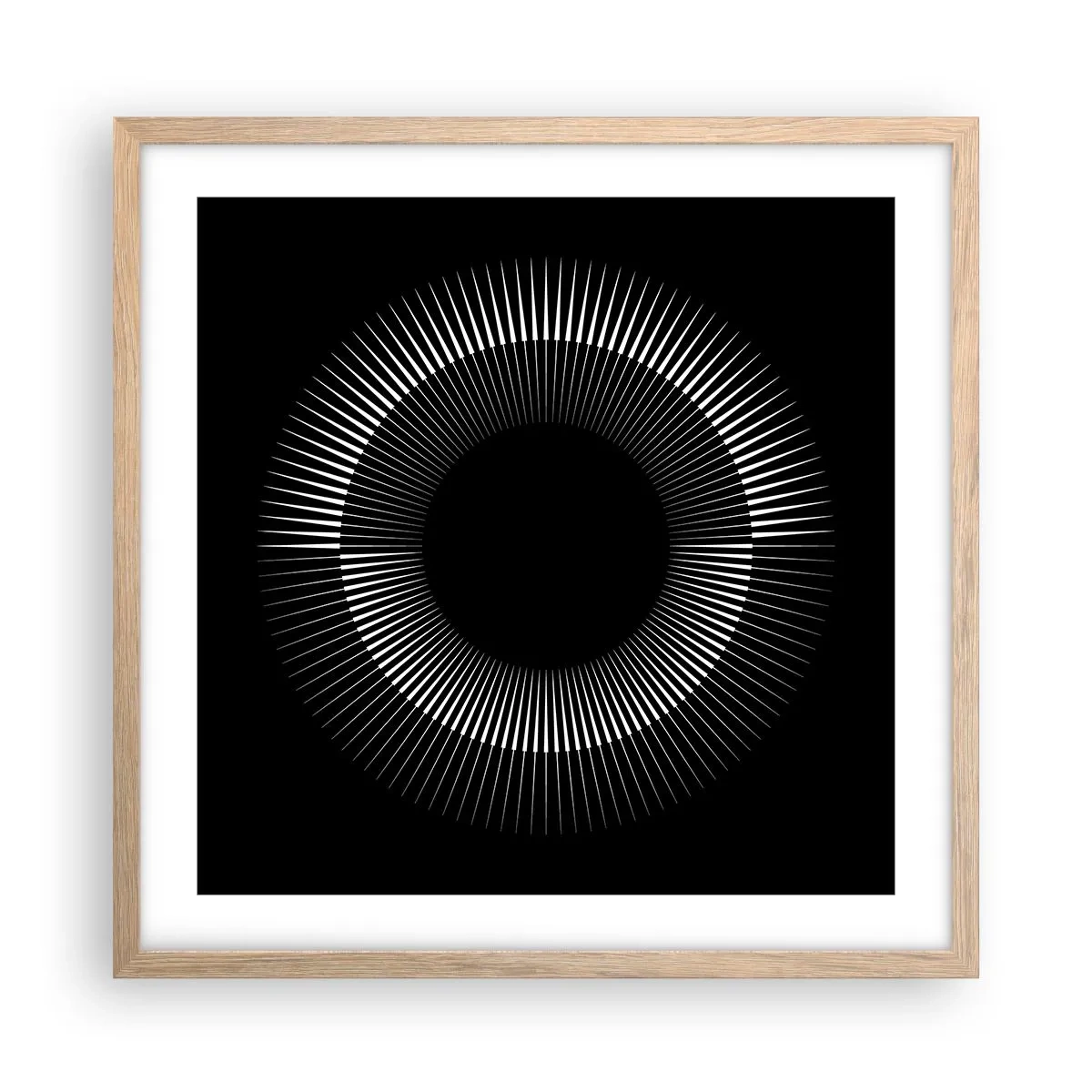 Affiche dans un chêne clair - Poster - Soleil noir - 50x50 cm