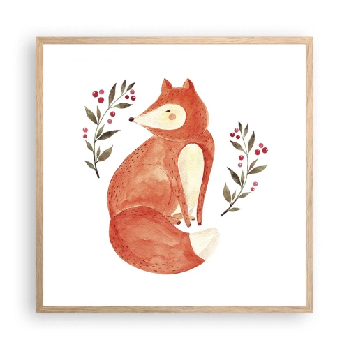 Affiche dans un chêne clair - Poster - Petit rouquin - 60x60 cm