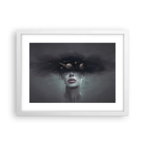 Affiche dans un cadre blanc - Poster - Et les planètes deviennent folles... - 40x30 cm