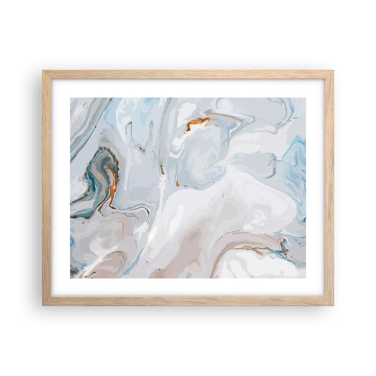 Affiche dans un chêne clair - Poster - Blanc surélevé - 50x40 cm