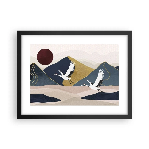 Affiche dans un cadre noir - Poster - Encore une fois, la journée s'est ÉCOULÉE - 40x30 cm