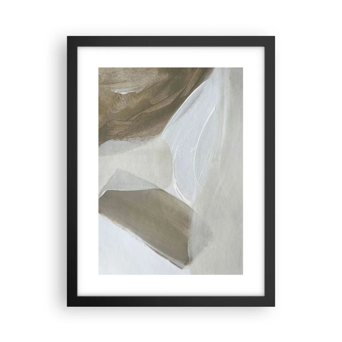 Affiche dans un cadre noir - Poster - Une vague de blanc - 30x40 cm