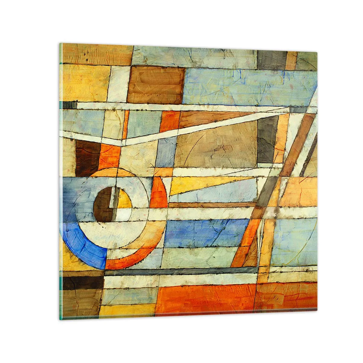 Impression sur verre - Image sur verre - Cubisme sur le chantier - 50x50 cm