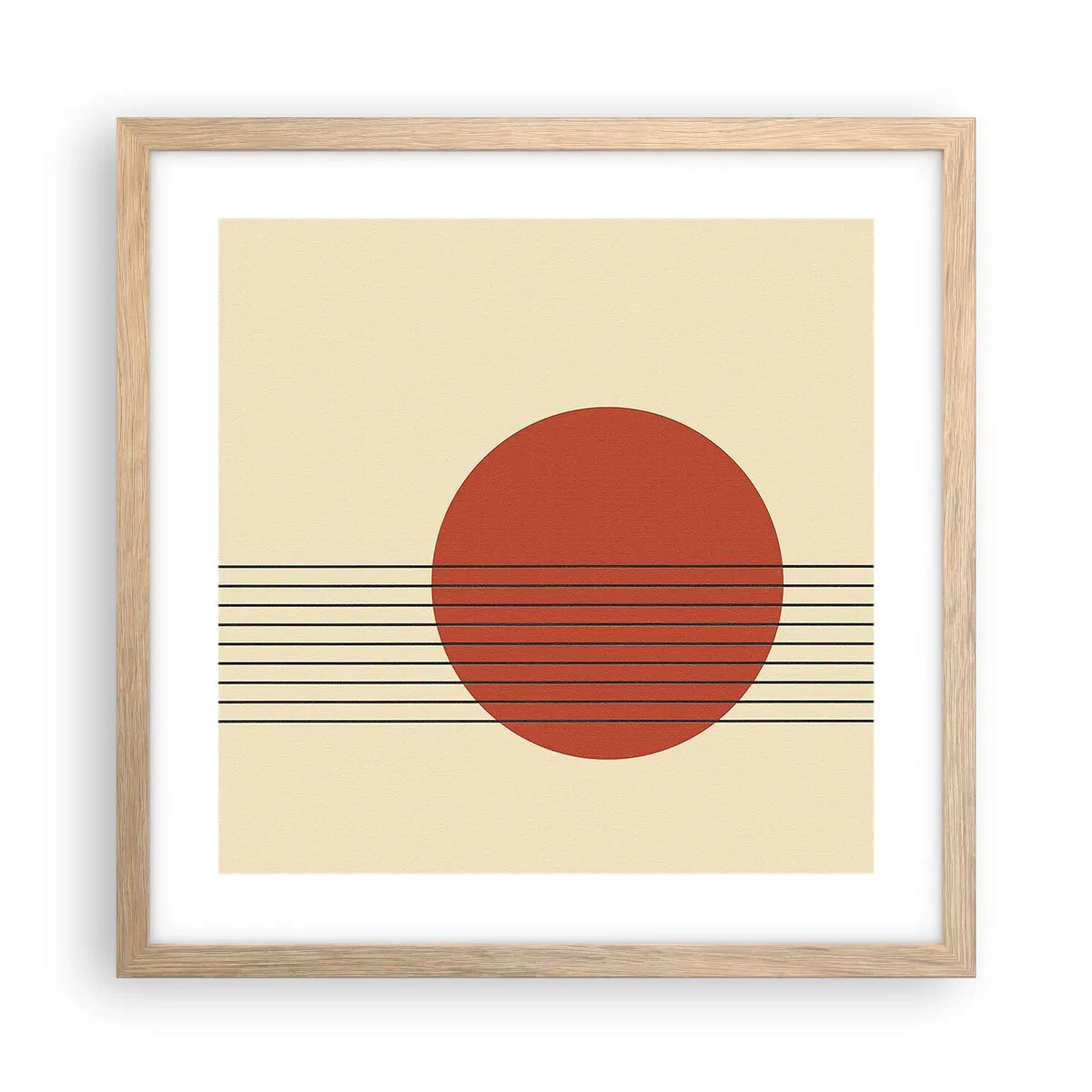 Affiche dans un chêne clair - Poster - Aux alentours et plus loin - 40x40 cm