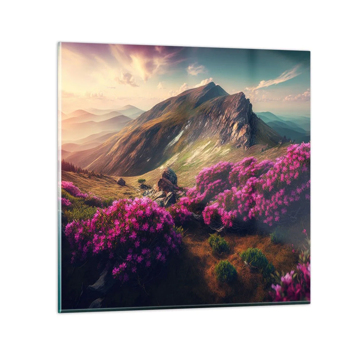 Impression sur verre - Image sur verre - L'été à la montagne - 40x40 cm