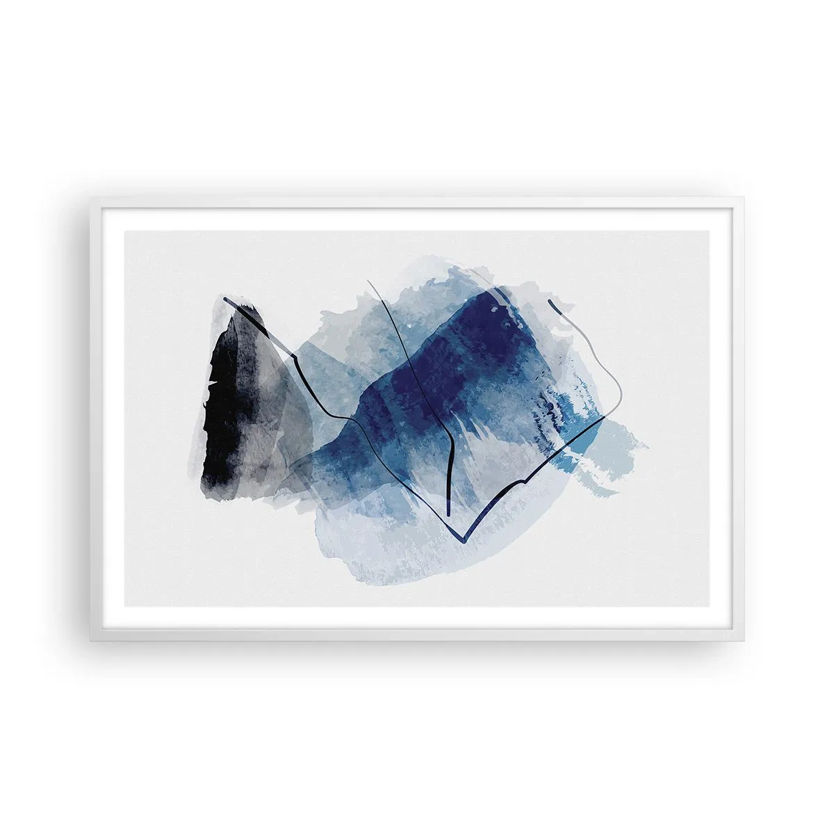 Affiche dans un cadre blanc - Poster - Montagne de glace - 91x61 cm