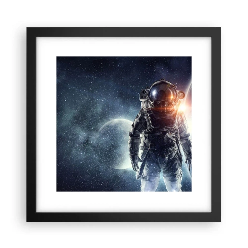 Affiche dans un cadre noir - Poster - Aventure spatiale - 30x30 cm