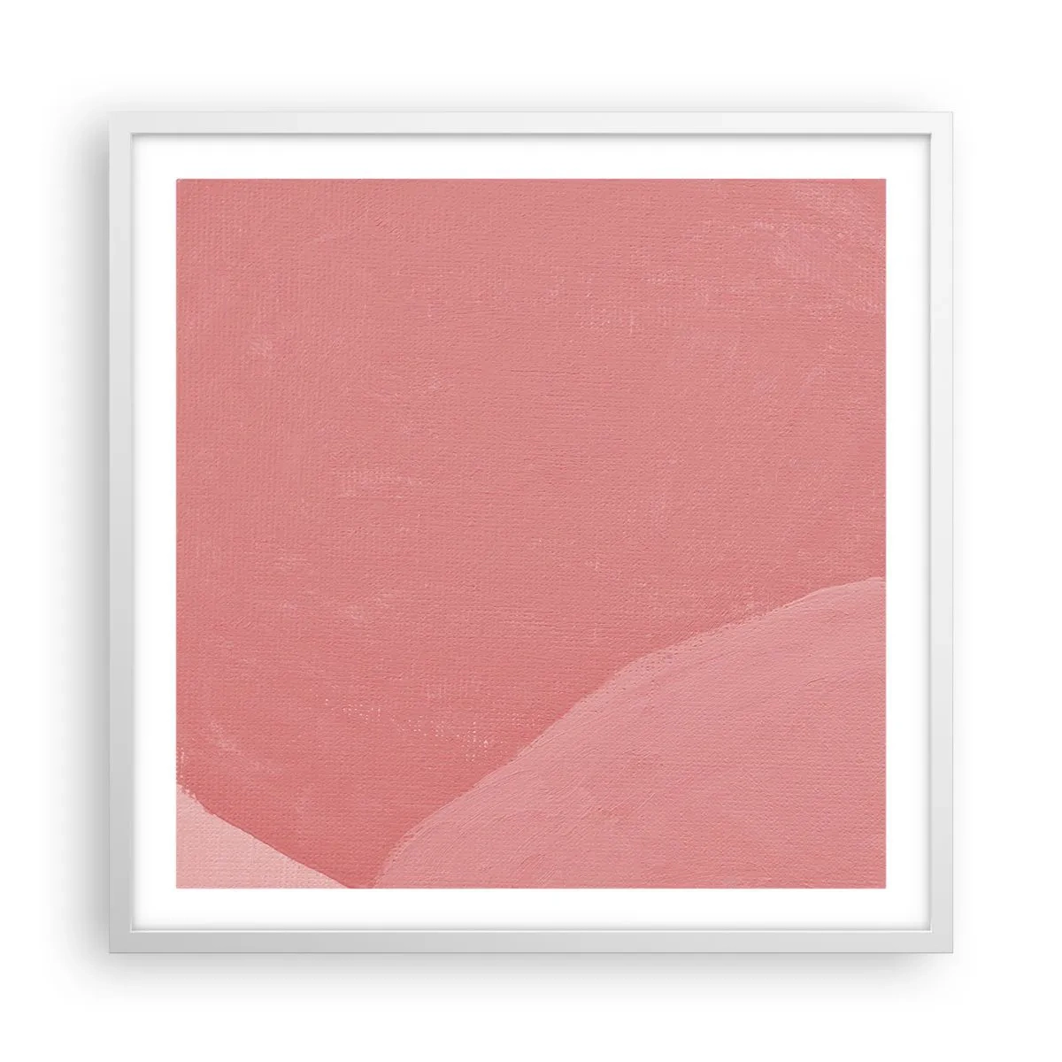 Affiche dans un cadre blanc - Poster - Composition organique en rose - 60x60 cm