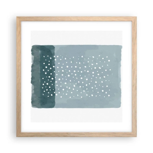Affiche dans un chêne clair - Poster - Évolution de bleus - 40x40 cm