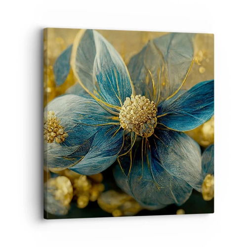 Impression sur toile - Image sur toile - Fleurir avec de l'or - 30x30 cm