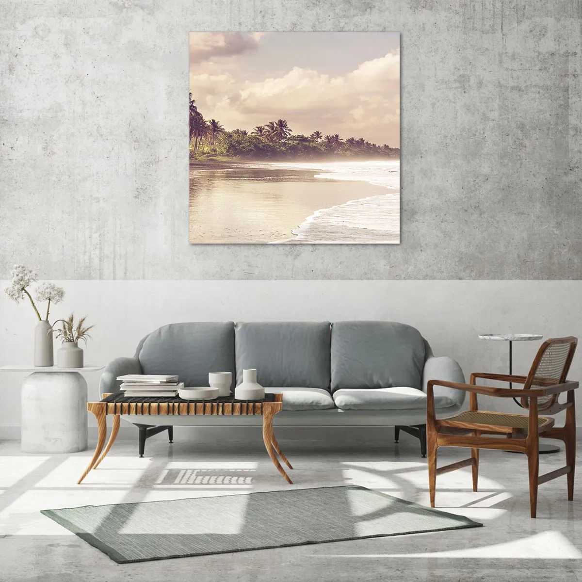 Impression sur verre - Image sur verre - La caresse des vagues - 70x70 cm