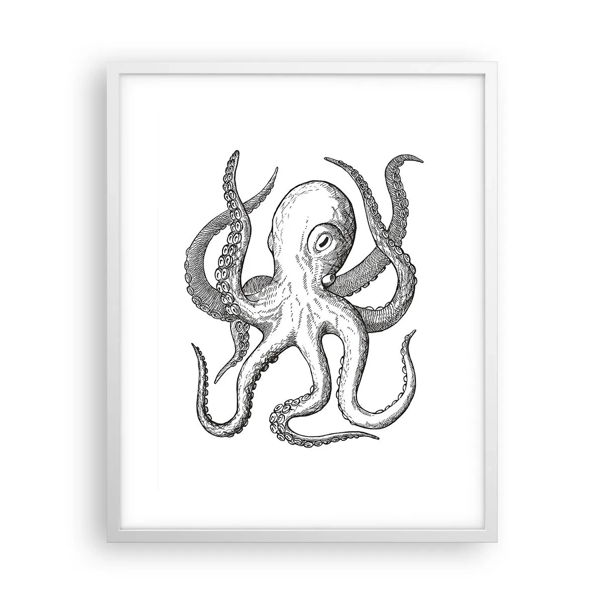 Affiche dans un cadre blanc - Poster - Dansant avec les vagues - 40x50 cm