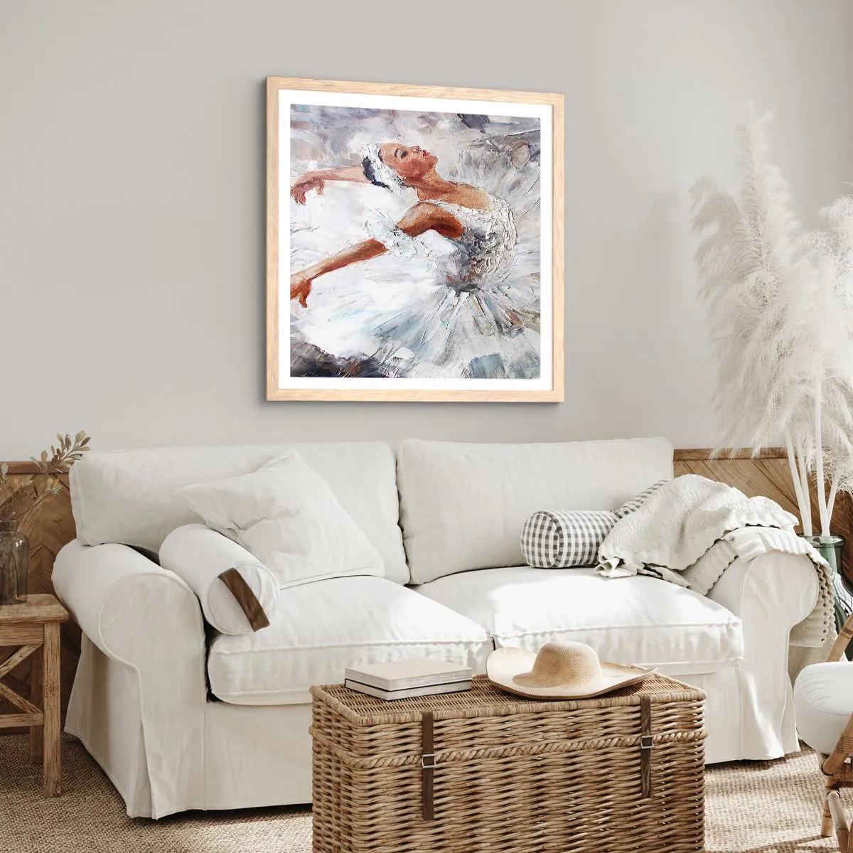 Affiche dans un chêne clair - Poster - Délicat et léger comme du tulle - 50x50 cm