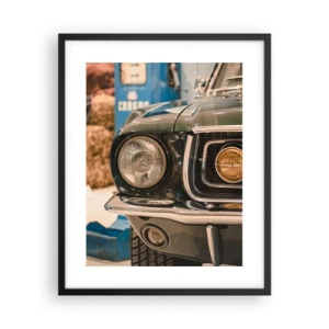 Affiche dans un cadre noir - Poster - Rencontre avec une légende - 40x50 cm