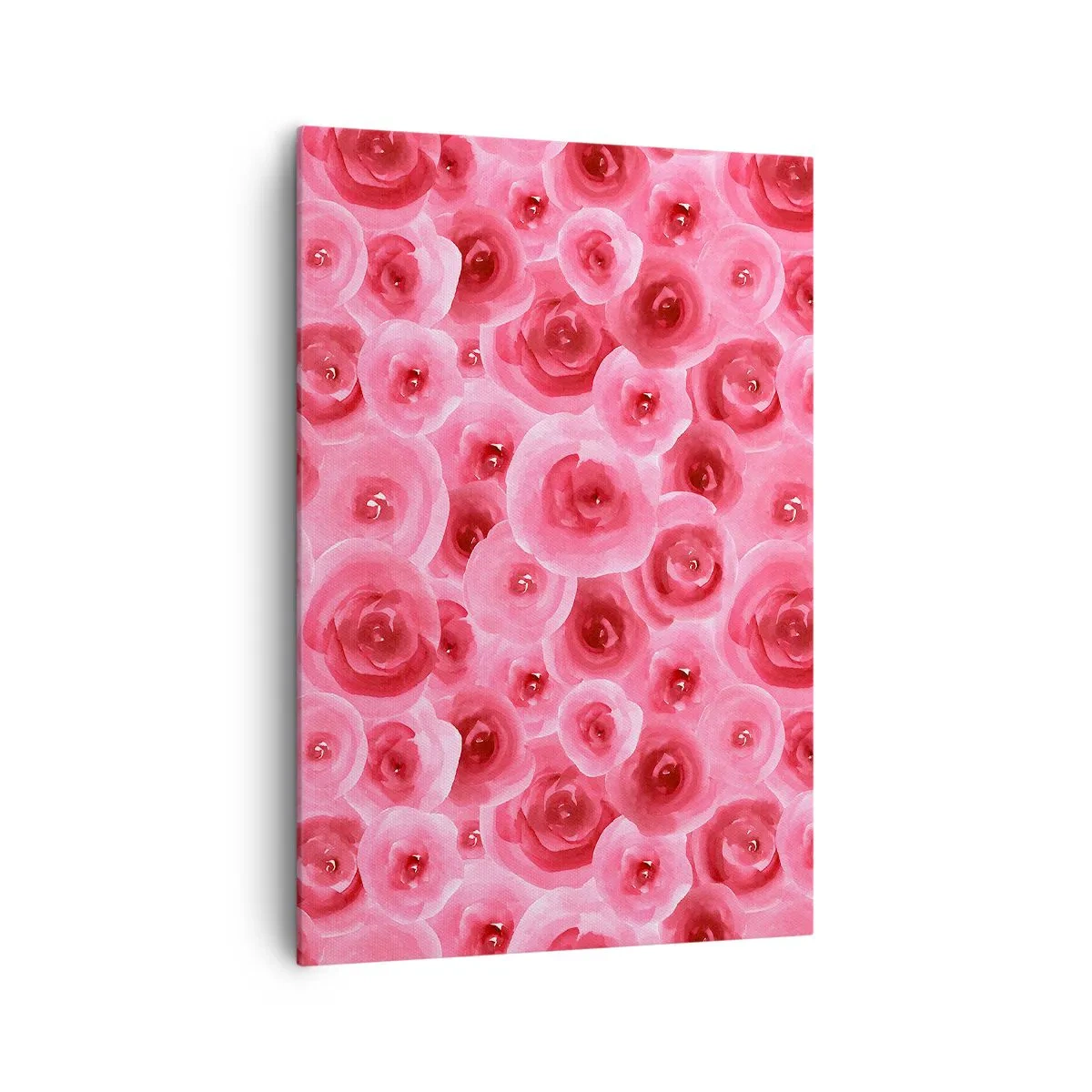 Impression sur toile - Image sur toile - Roses délicates dans des tons pastel de rose - 70x100cm - Roses en-haut et en-bas - Décoration murale moderne pour le salon et la chambre ARTTOR