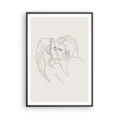 Affiche dans un cadre noir - Poster - Enlacé de sentiment - 70x100 cm