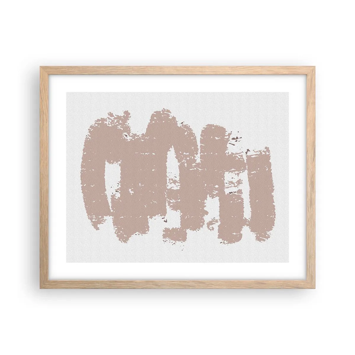 Affiche dans un chêne clair - Poster - Abstraction en rose tendre - 50x40 cm