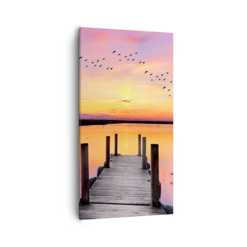 Impression sur toile - Image sur toile - Aube silencieuse violette - 55x100 cm