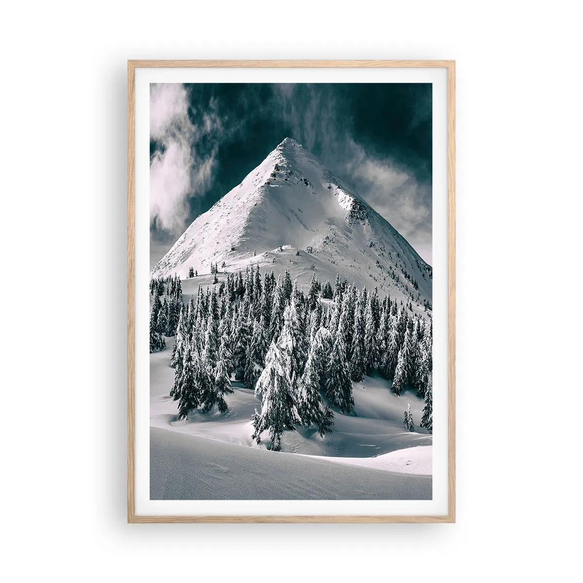 Affiche dans un chêne clair - Poster - Le pays de la neige et de la glace - 70x100 cm