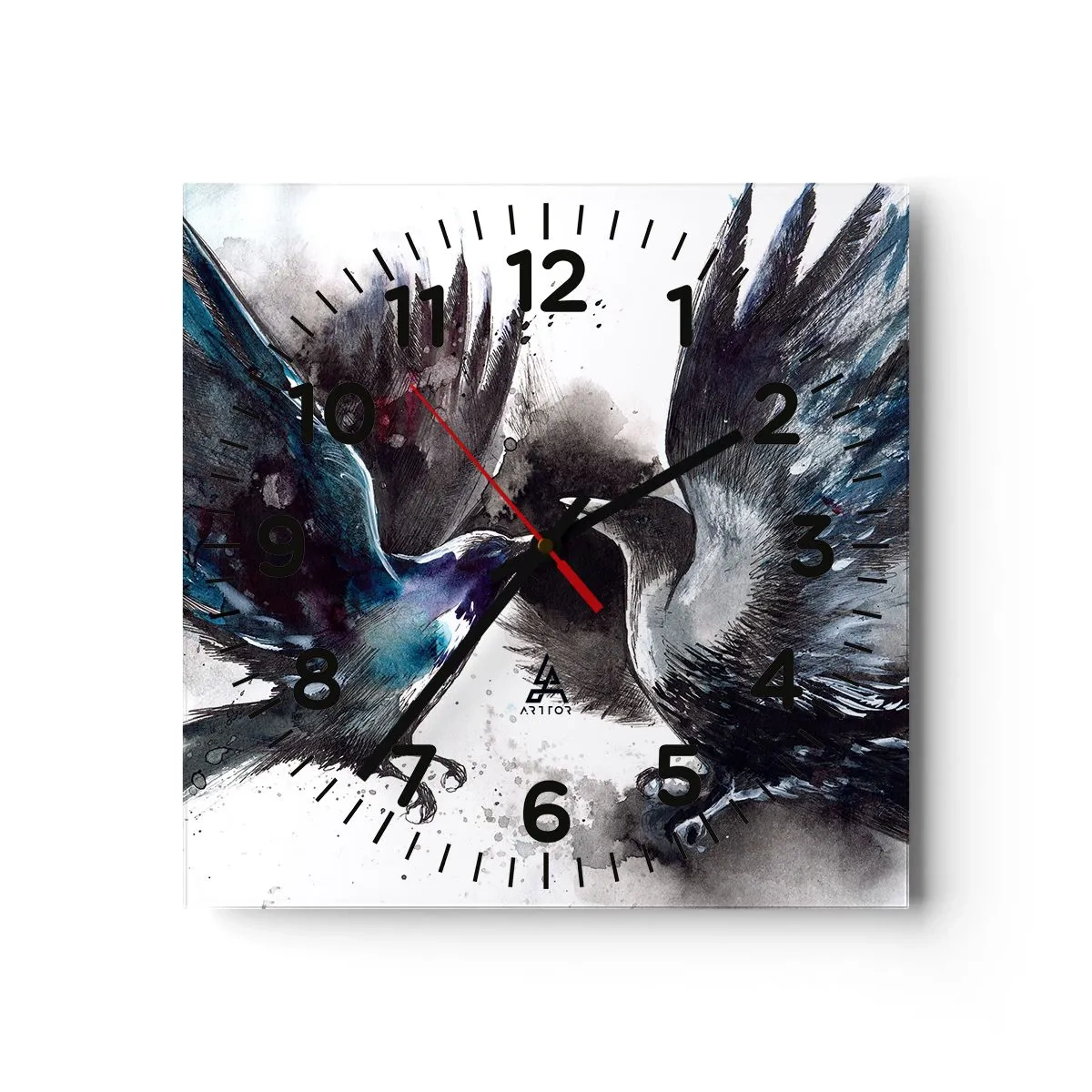 Horloge murale - Pendule murale - Le corbeau des corbeaux - 30x30 cm