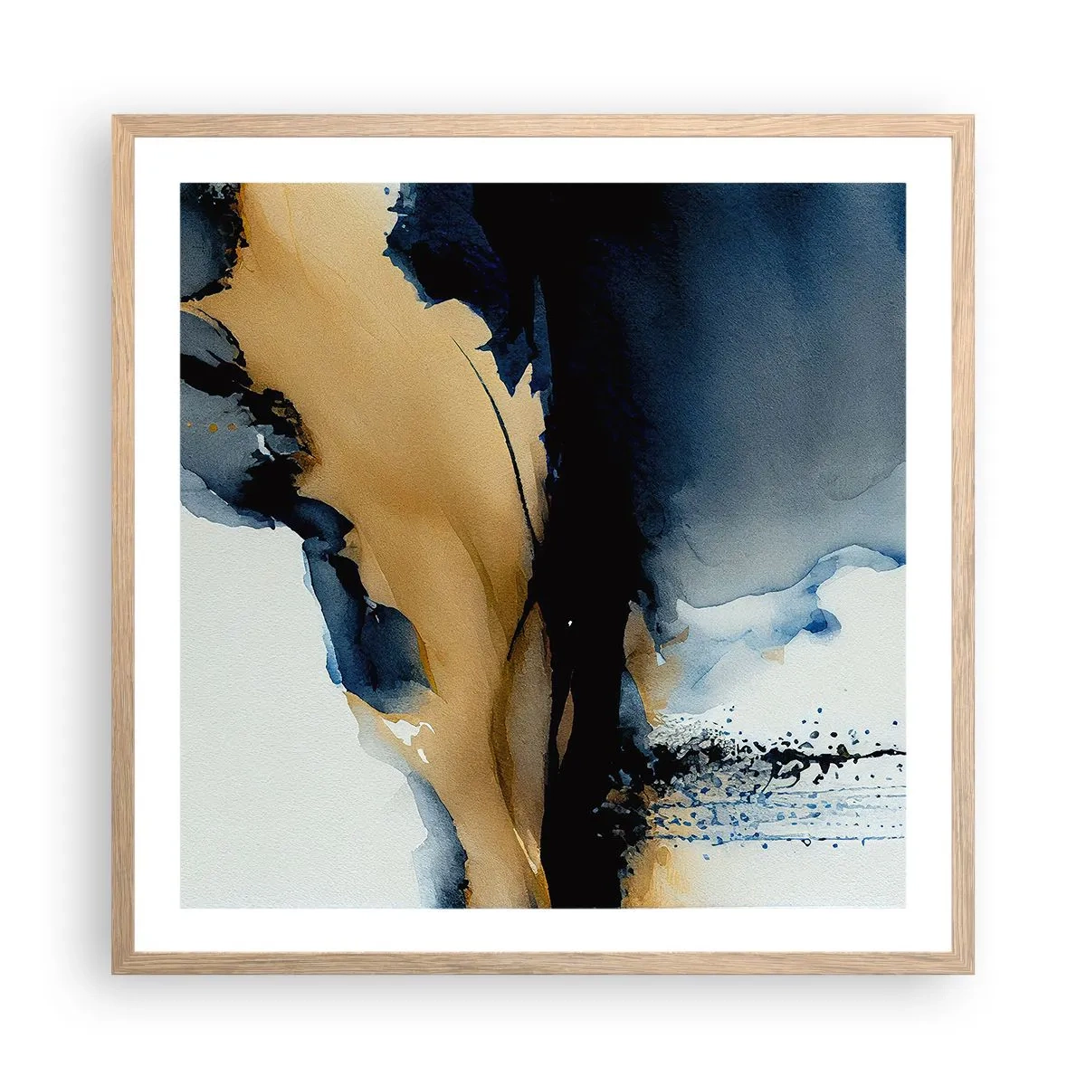 Affiche dans un chêne clair - Poster - Derrière le rideau - 60x60 cm