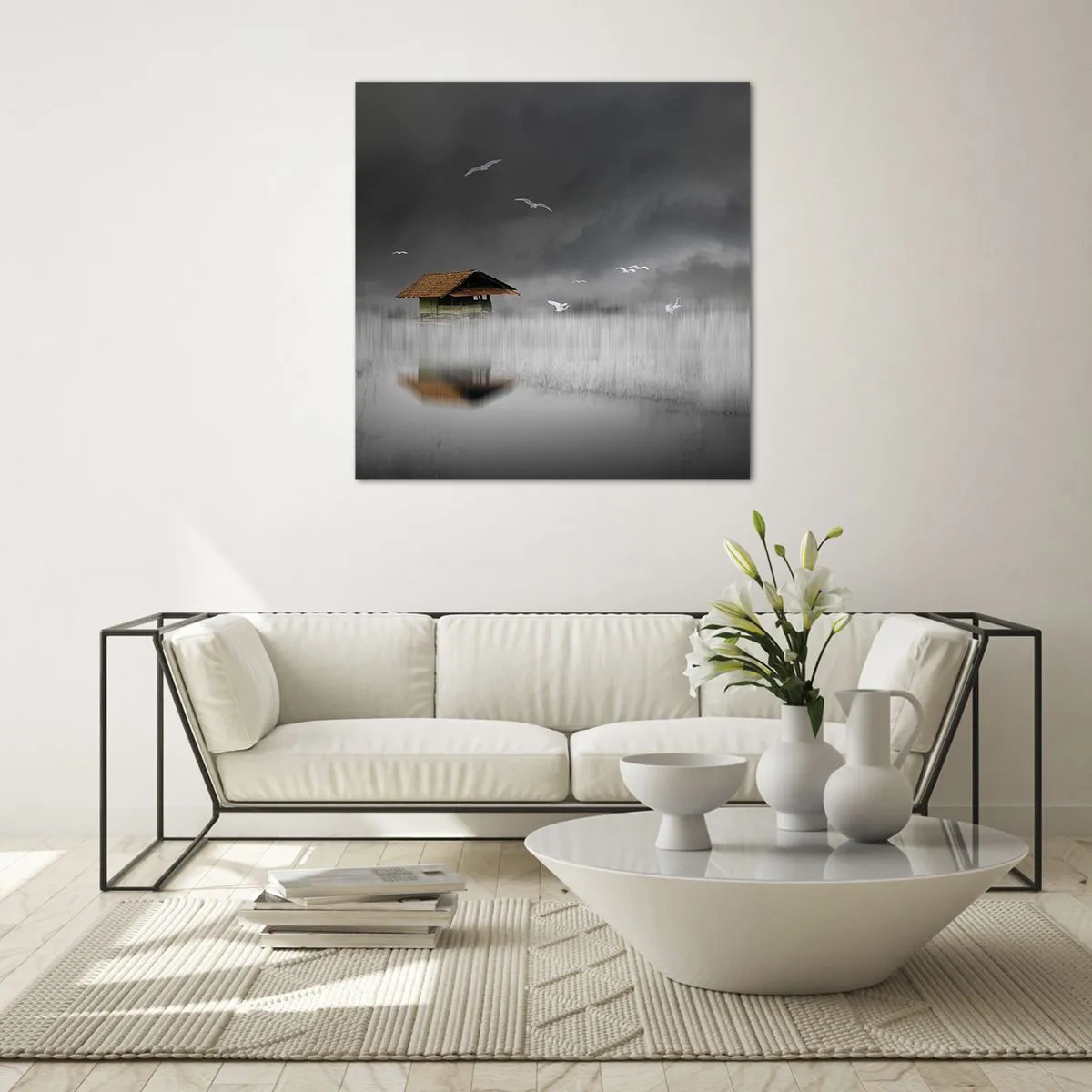 Impression sur verre - Image sur verre - A l'abri de la pluie - 60x60 cm